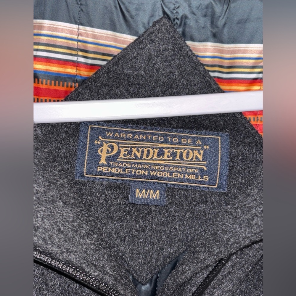 New Pendleton Women's Beverly Wool Blend Hooded Coat In Dark Gray Size Medium - Picture 10 of 13
